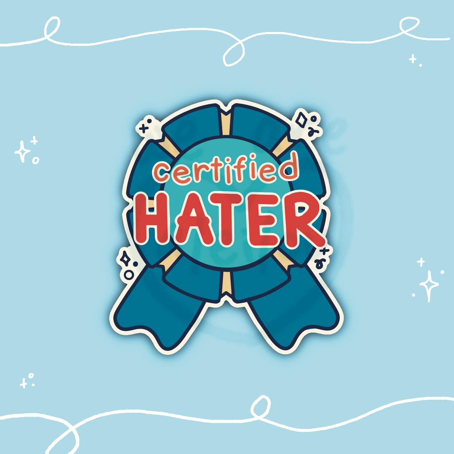 Certified Hater Ribbon Sticker