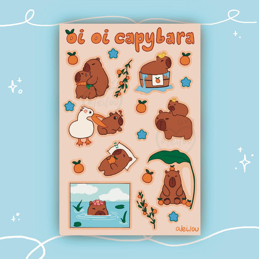 Oi Oi Capybara Sticker Sheet