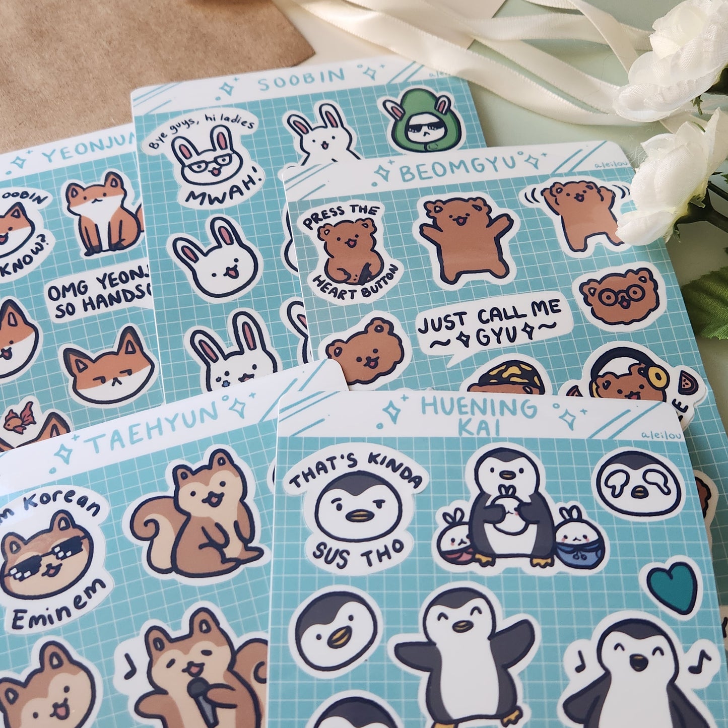 TXT Animal Sticker sheets