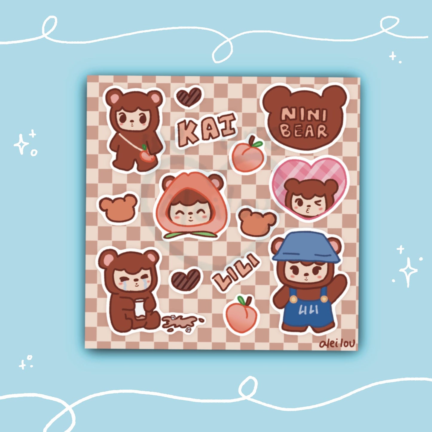 EXO Sticker sheets Teolaegi ZARR & Toben Kai Nini Bear KK