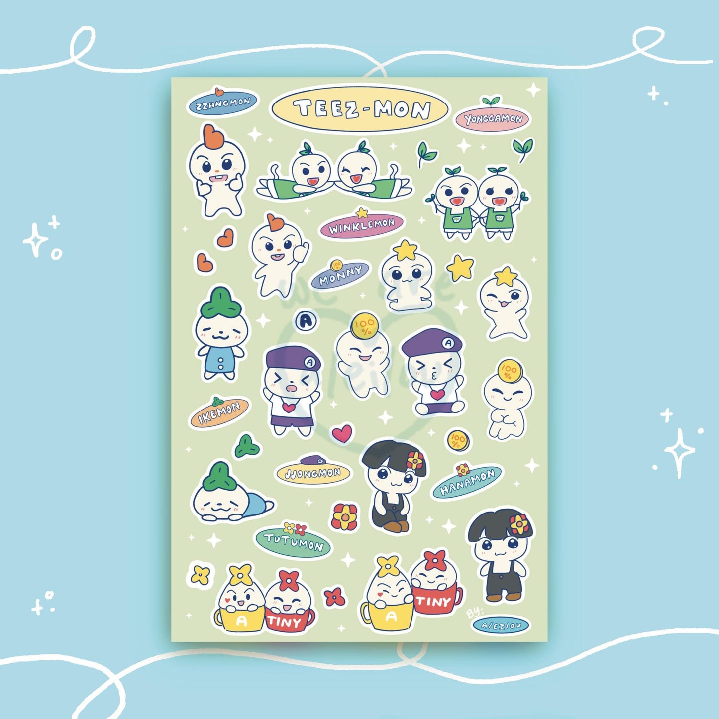 Ateez Teezmon Sticker Sheet