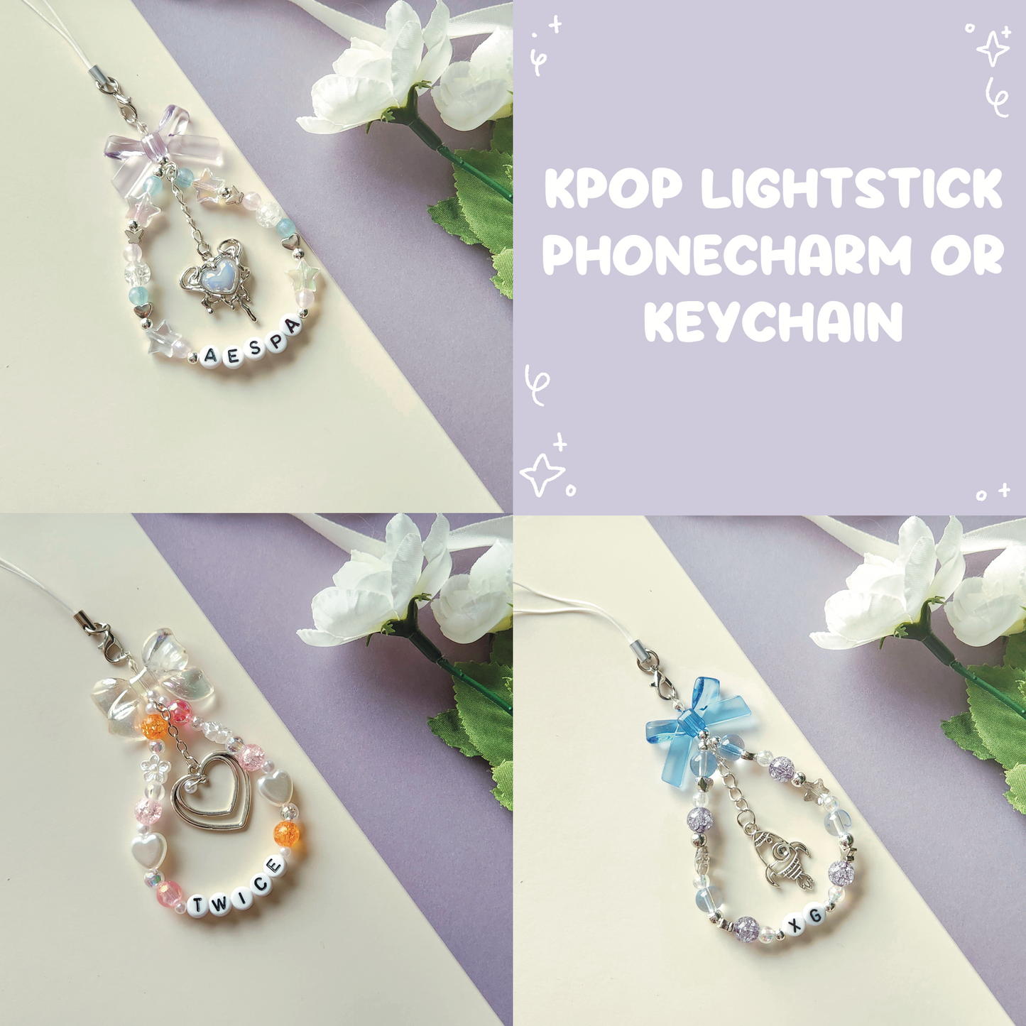 KPOP Phone and Lightstick Loop Charm (FINAL SALE)