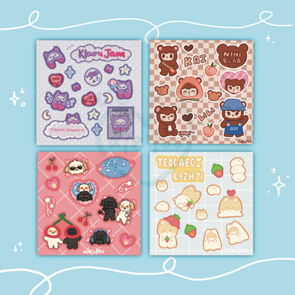 EXO Sticker sheets Teolaegi ZARR & Toben Kai Nini Bear KK