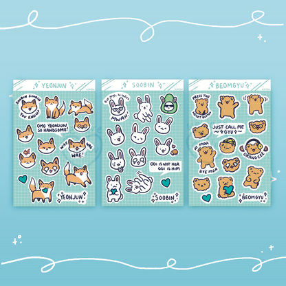 TXT Animal Sticker sheets