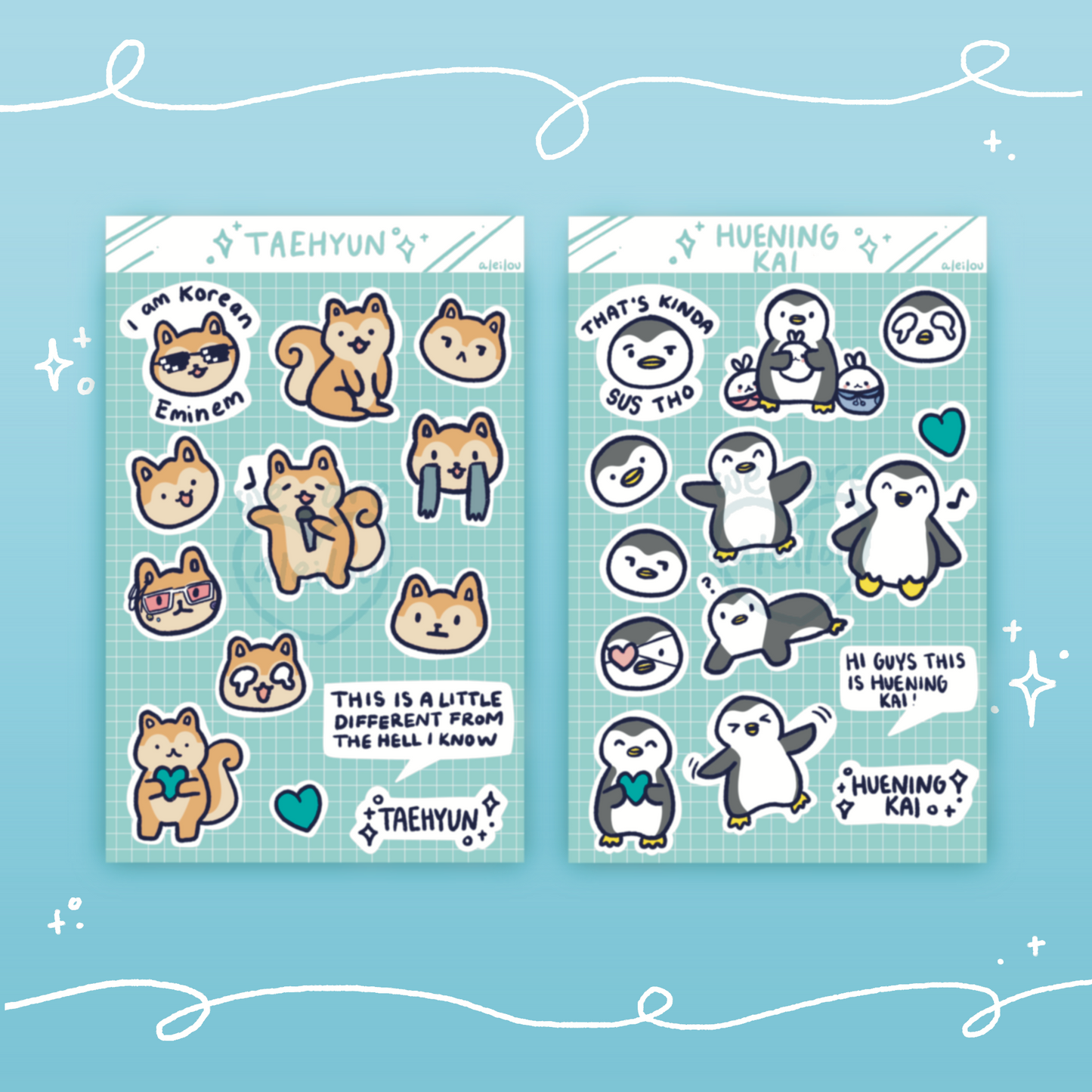 TXT Animal Sticker sheets