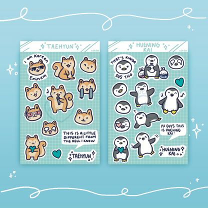 TXT Animal Sticker sheets