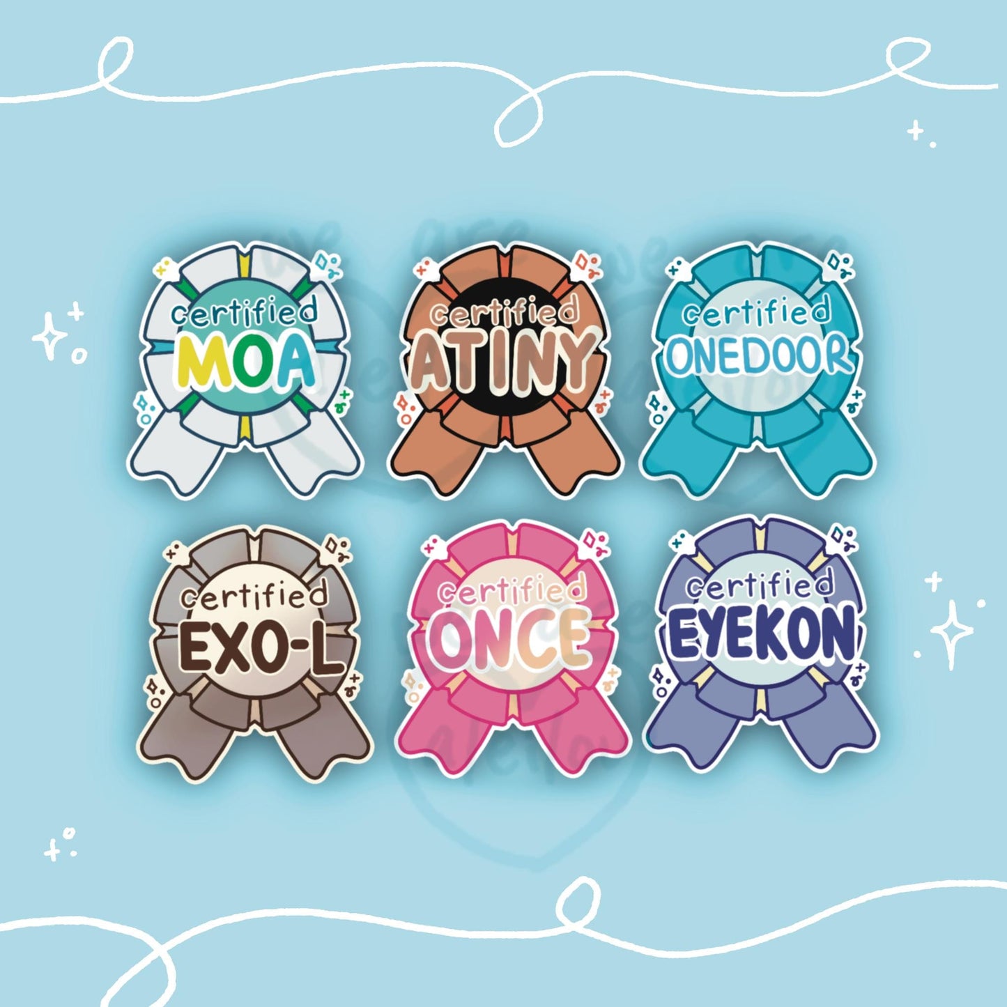 Ribbon Certified Kpop Fandom Stickers
