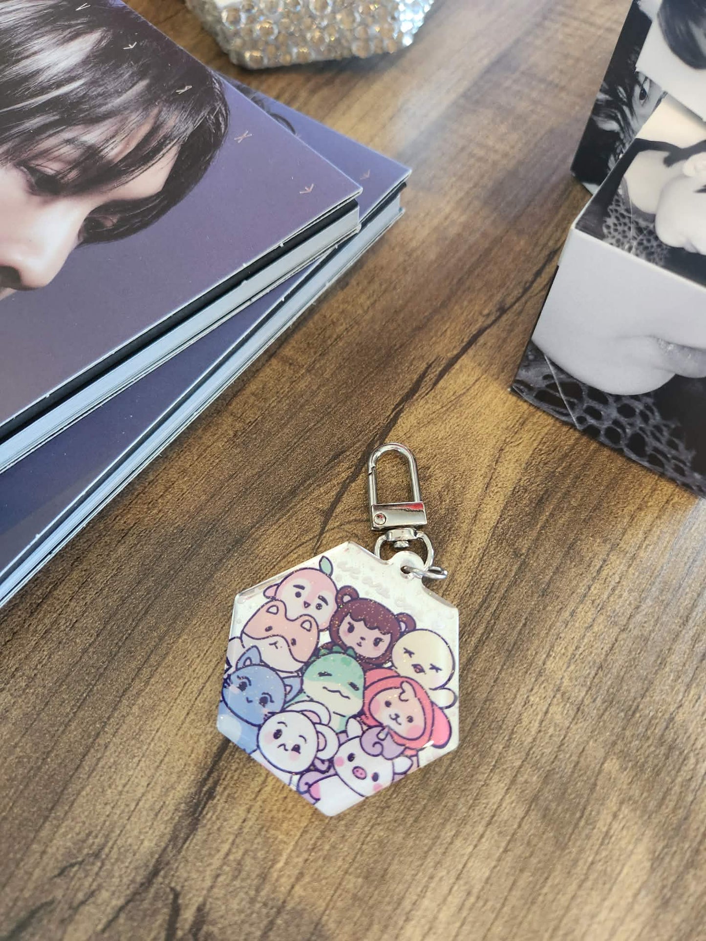 Exo animal members mirror keychain