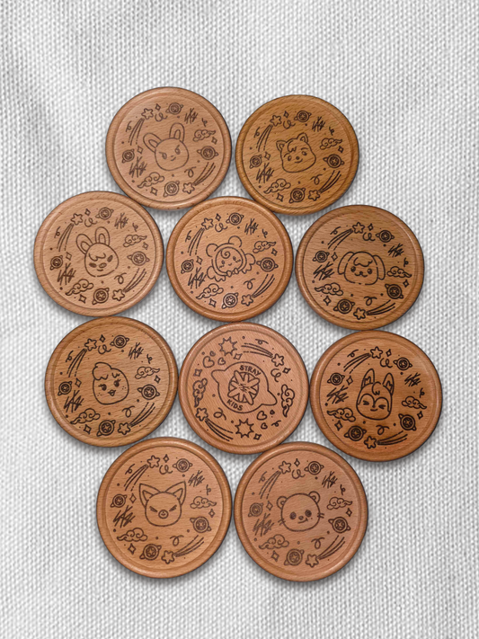 Straykids/skzoo wooden coasters